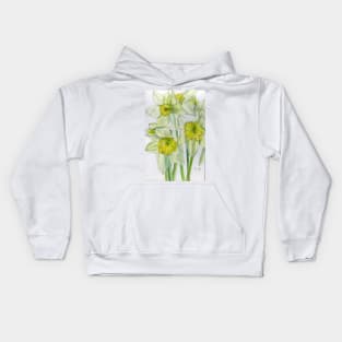 Daffodils watercolour painting Kids Hoodie